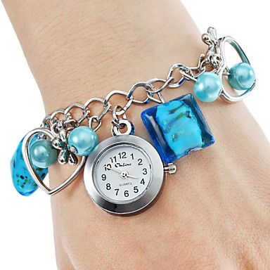 Liga das mulheres de plástico pulseira relógio analógico de