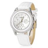 Diamante Dial Alloy banda quartzo relógio de pulso analógico