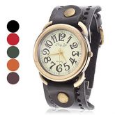 Estilo Casual Analógico couro relógio de pulso de quartzo da