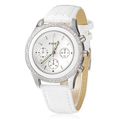 Diamante Dial Alloy banda quartzo relógio de pulso analógico